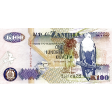 P38c Zambia - 100 Kwacha Year 2001